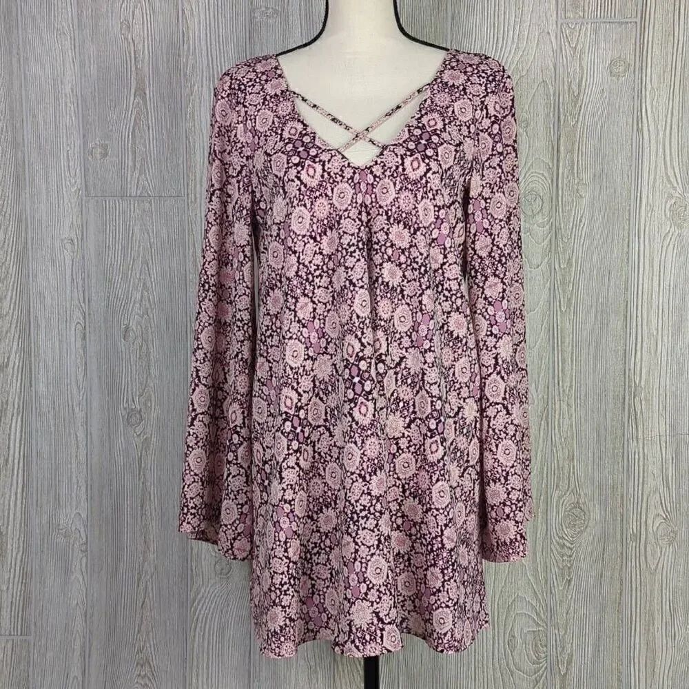 Show Me Your Mumu Women’s Pink Casual Long Sleeve Dress Small